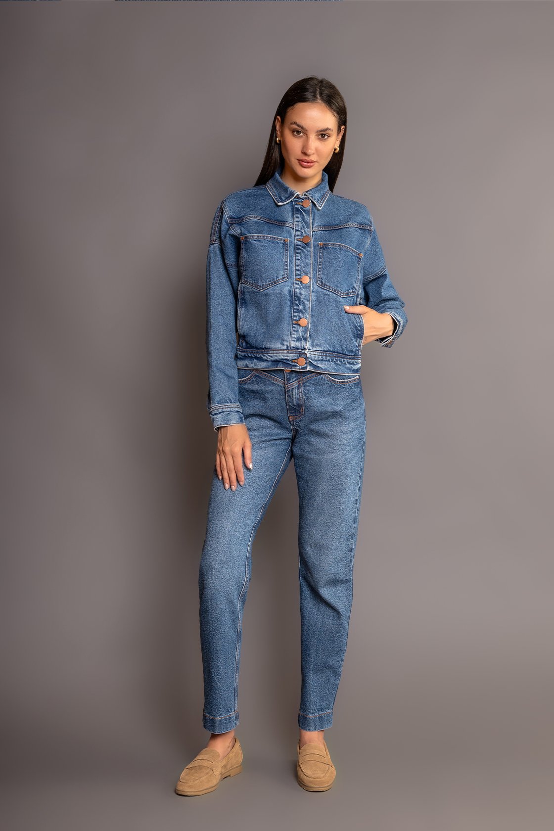 Jaqueta Jeans `00S Lavagem Vintage