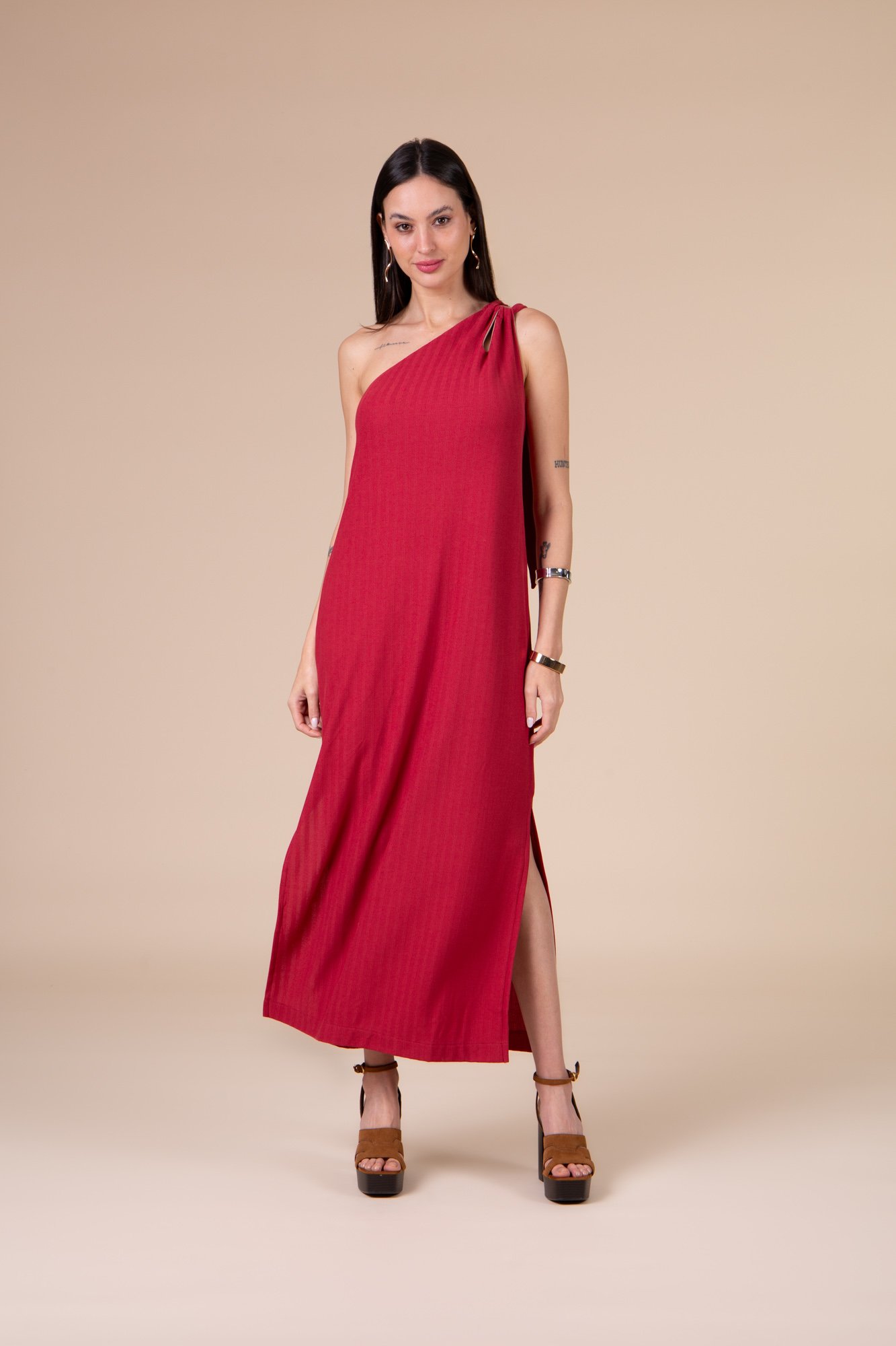 frontal vestido clara linho bege